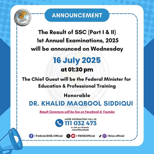 FBISE Result 2025 9th